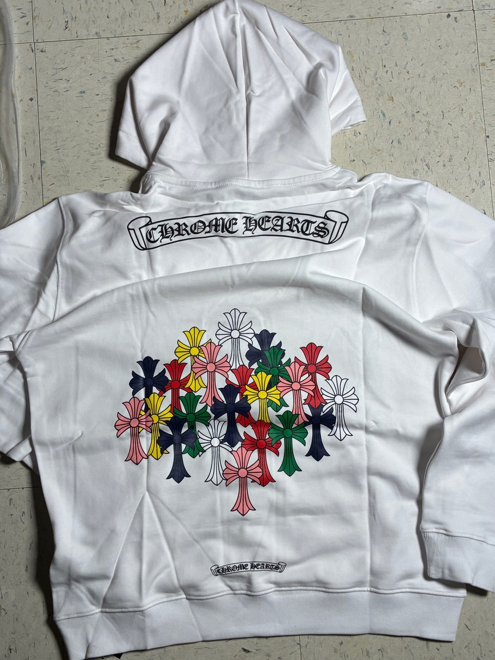 White chrome hearts hoodie